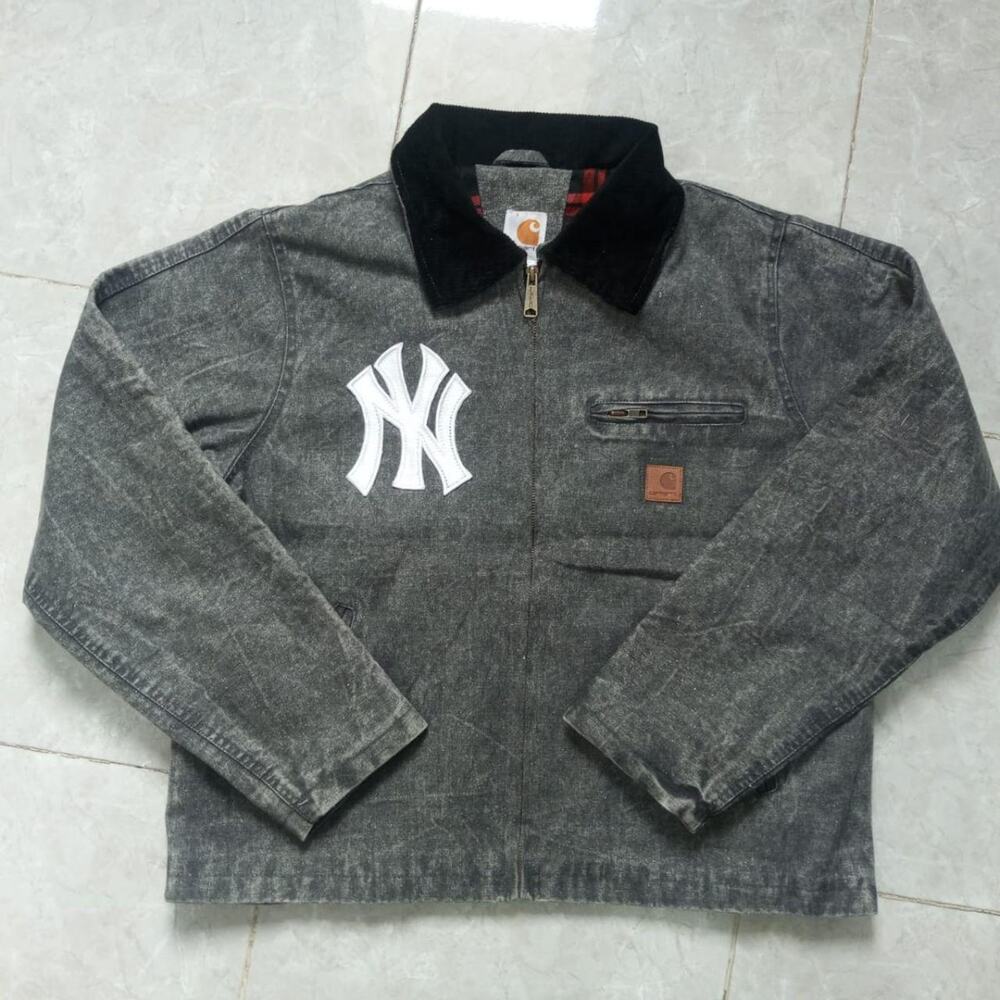 Carhartt Acid-wash Reworked Detroit Jacket L Full Zip Long Sleeve